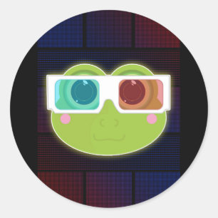 Pegatina Redonda Rana 3D