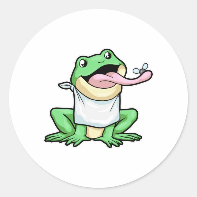 Pegatina Redonda Rana con escarabajo (Anverso)