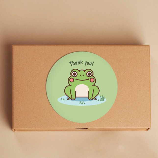 Pegatina Redonda Rana Cute (Cute Frog Stickers)