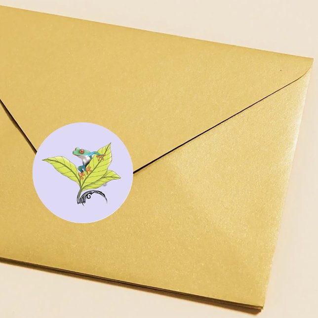 Pegatina Redonda Rana de árbol de ojos rojos (Subido por el creador)