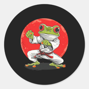 Pegatina Redonda Rana de Karate Artes Marciales Sapo de Judo Rana d