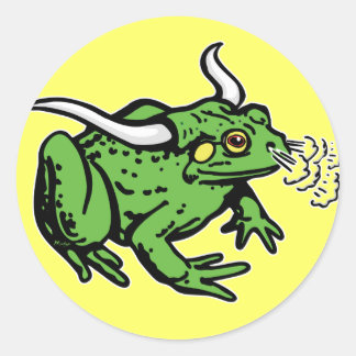 Pegatina Redonda Rana de toro por Mudge Studios
