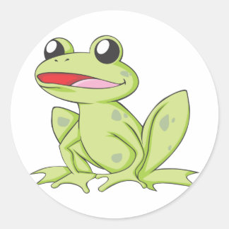 Pegatina Redonda Rana de toro verde personalizado