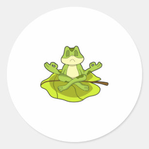 Pegatina Redonda Rana en Meditate