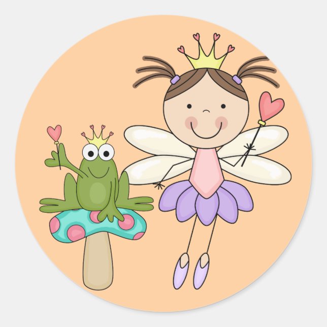 Pegatina Redonda Rana Feria del pantano Tshirts mágicos y regalos (Anverso)