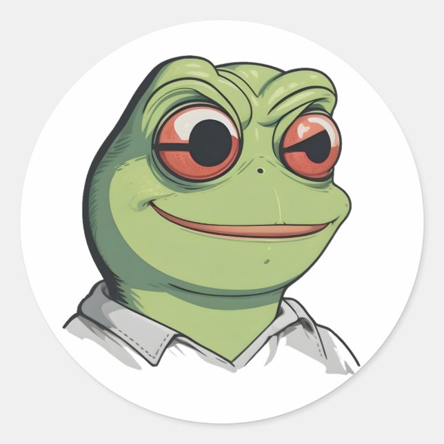 Pegatina Redonda Rana galáctica en el espacio - Prin de arte cósmic (Anverso)