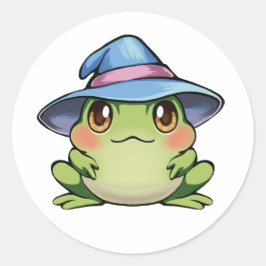 Pegatina Redonda Rana mágica en un gorra
