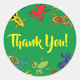 Pegatina Redonda Ranas de árbol Niños Cuta de cumpleaños