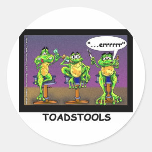 Pegatina Redonda Ranas Perezosas aka Toadstools Regalos y Camisetas