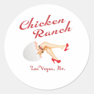 Pegatina Redonda Rancho de pollo Las Vegas Nevada