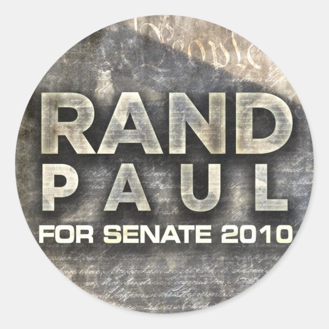 Pegatina Redonda Rand Paul (Anverso)