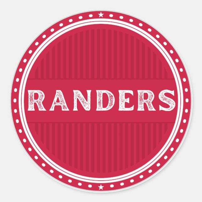 Pegatina Redonda Randers City Pride Emblem – Danish Identity (Anverso)