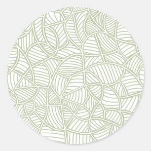 Pegatina Redonda Random Leaf Mosaic Pale Green