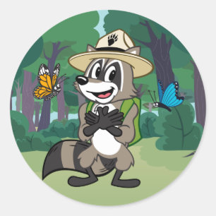 Pegatina Redonda Ranger Rick   Héroe de mariposa - Rótulo de maripo