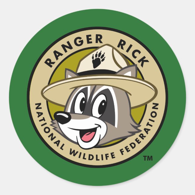 Pegatina Redonda Ranger Rick | Logo de Ranger Rick (Anverso)