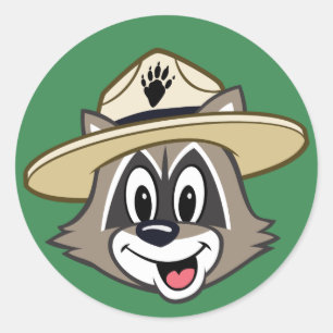 Pegatina Redonda Ranger Rick   Ranger Rick Face
