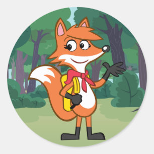 Pegatina Redonda Ranger Rick   Scarlett Fox Waving