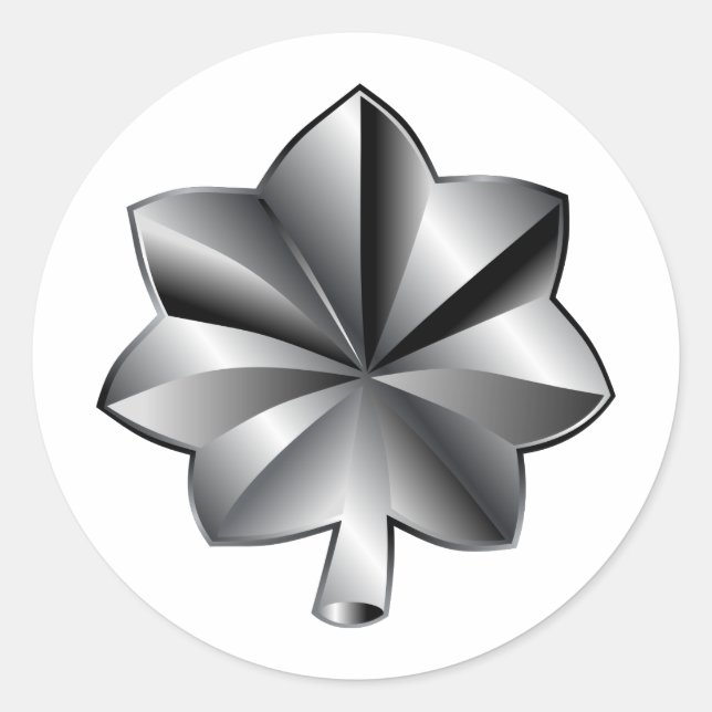 Pegatina Redonda Rango Militar de Estados Unidos - Teniente Coronel (Anverso)