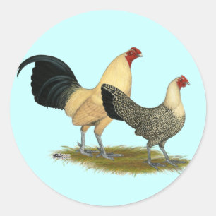 Pegatina Redonda Ranúnculos poner crema ingleses viejos