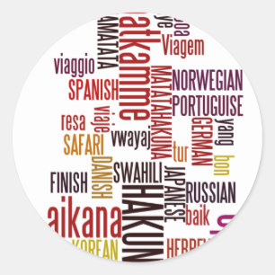 Pegatina Redonda Ranura global: Hakuna Matata en todos los idiomas