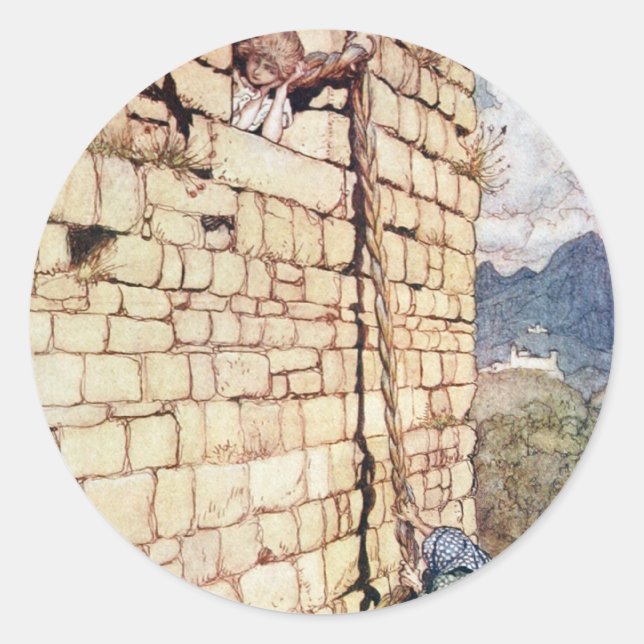 Pegatina Redonda Rapunzel (Anverso)