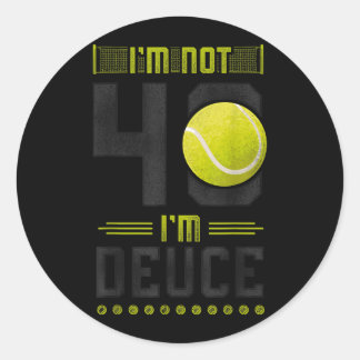 Pegatina Redonda Raqueta de jugador de tenis divertido Cumpleaños 4