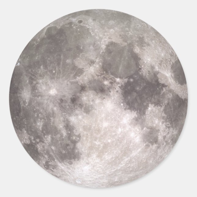 Pegatina Redonda Rara Luna Llena En El Día De Los Navidades (Anverso)