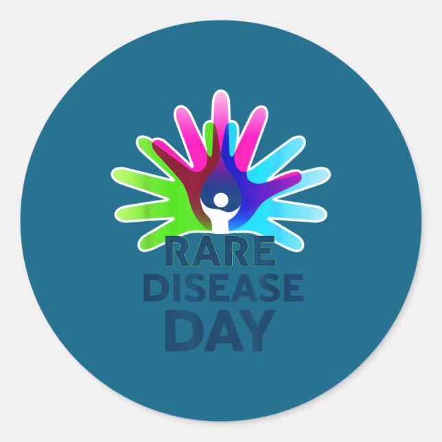 Pegatina Redonda Rare Disease Awareness Shirt - Rare Disease Day 20 (Anverso)