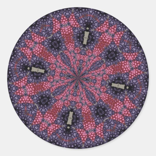 Pegatina Redonda Rasberry Starburst (Anverso)