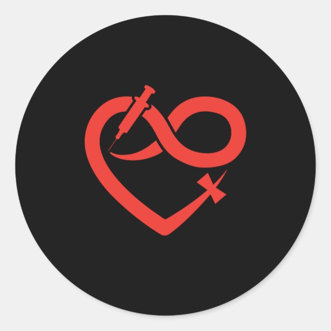 Pegatina Redonda Rasgo de sangre flebotomía cardíaca (Anverso)