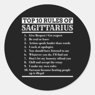 Pegatina Redonda Rasgos Sagittarius Horoscopio Rótulo Zodiaco