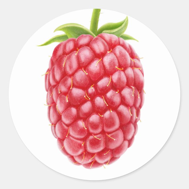 Pegatina Redonda Raspberry (Anverso)