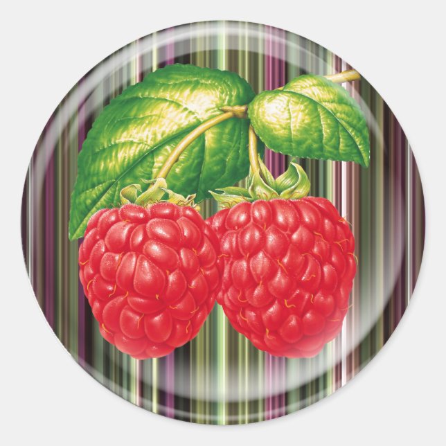 Pegatina Redonda Raspberry (Anverso)