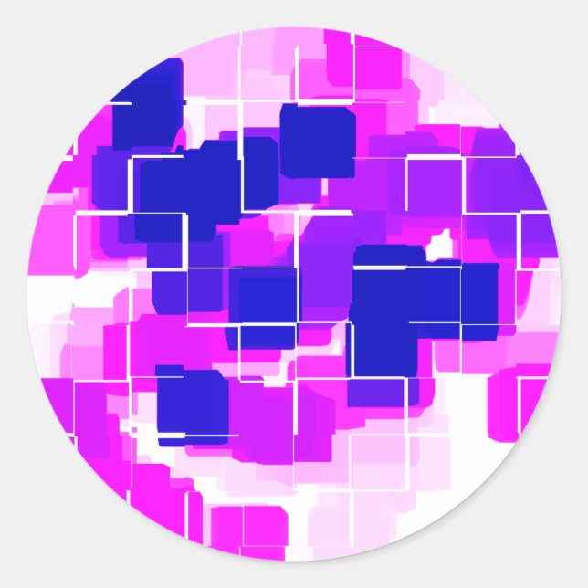 Pegatina Redonda "Raspberry azul" Arte geométrico (Anverso)