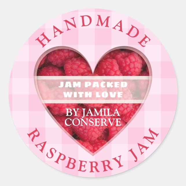 Pegatina Redonda Raspberry Jam (Anverso)