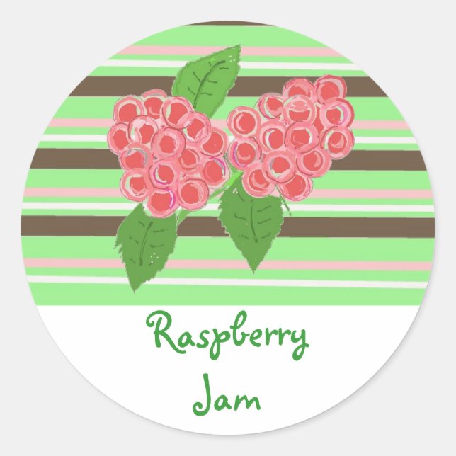 Pegatina Redonda Raspberry Jam (Anverso)