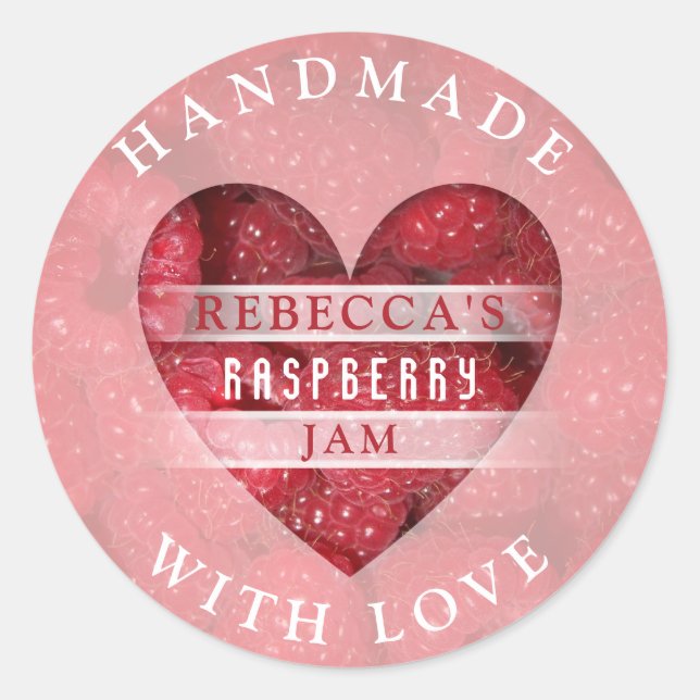 Pegatina Redonda Raspberry Jam (Anverso)