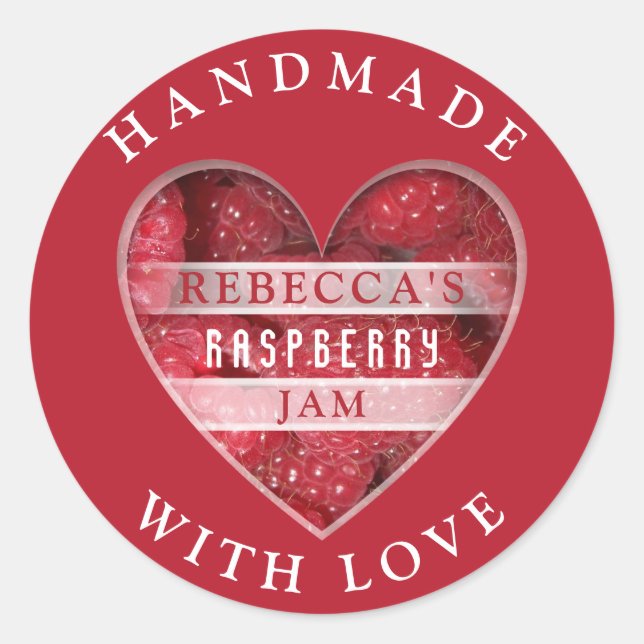 Pegatina Redonda Raspberry Jam (Anverso)