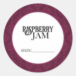 Pegatina Redonda Raspberry Jam Canning Lid Labels