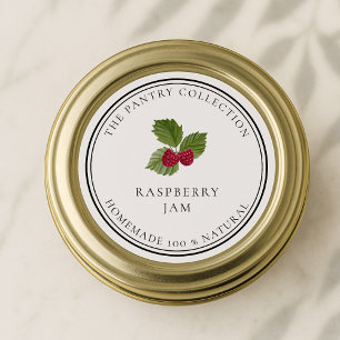 Pegatina Redonda RASPBERRY Jam Labels, Jar Labels, Pantry Labels