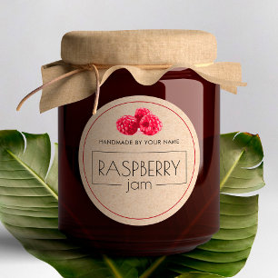 Pegatina Redonda Raspberry Jam Pequeños Pegatinas de etiquetas de p