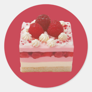 Pegatina Redonda Raspberry Mousse Cake