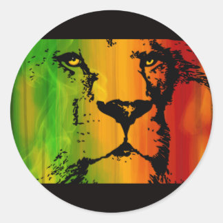Pegatina Redonda Rasta Lion