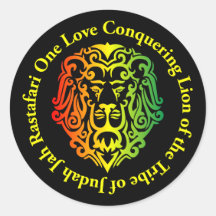 Rasta Lion Rectangle Pegatinas