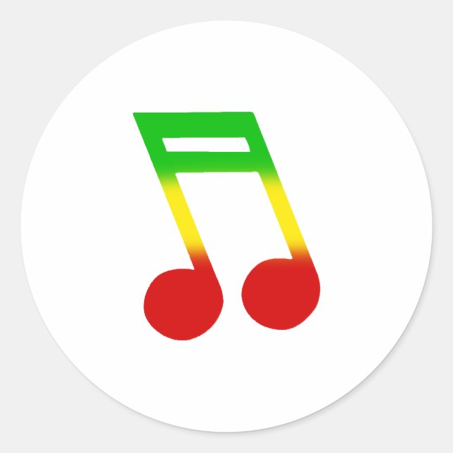 Pegatina Redonda Rasta Music Note (Anverso)