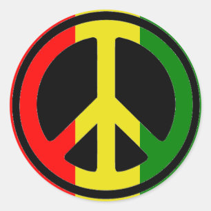 Pegatina Redonda Rasta Peace Pegatinas