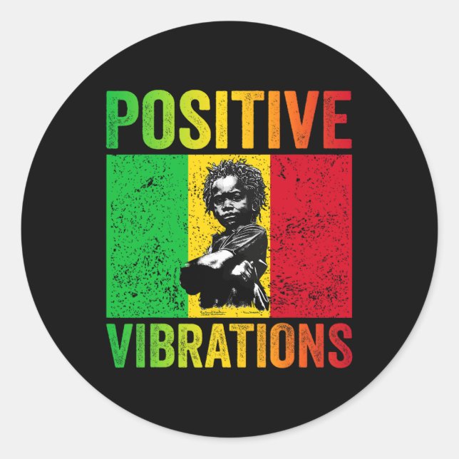 Pegatina Redonda Rasta por positivo (Anverso)