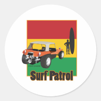 Pegatina Redonda Rasta SurfPatrulla Jamaiquina Buggy