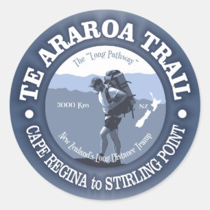 Pegatina Redonda Rastro de Te Araroa