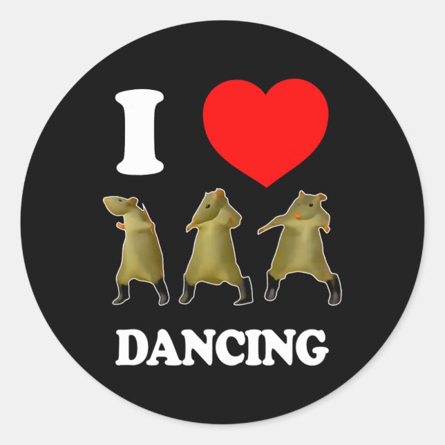 Pegatina Redonda Rat Dance Meme 2025 Funny Trendy #ratdance 2 (Anverso)
